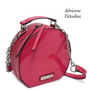 Adrienne Vittadini Fuchsia Clam Crossbody Removable/Adjustable Strap Purse NWT